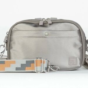 IHKWIP Day to Day Metallic Stone Gray Convertible Crossbody w Two Straps NWOT